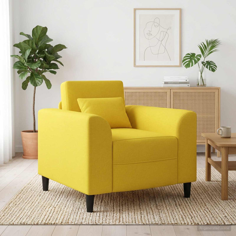 Fauteuil Lichtgeel Stof