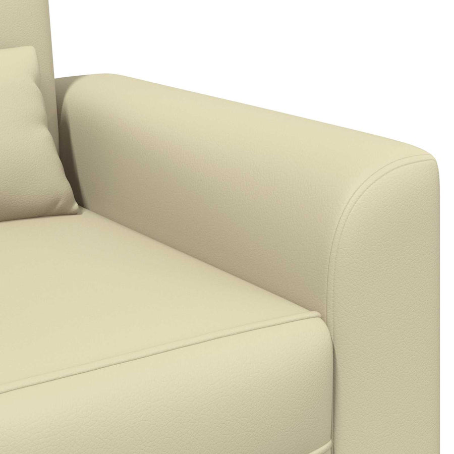 Fauteuil Crèmekleurig Kunstleer