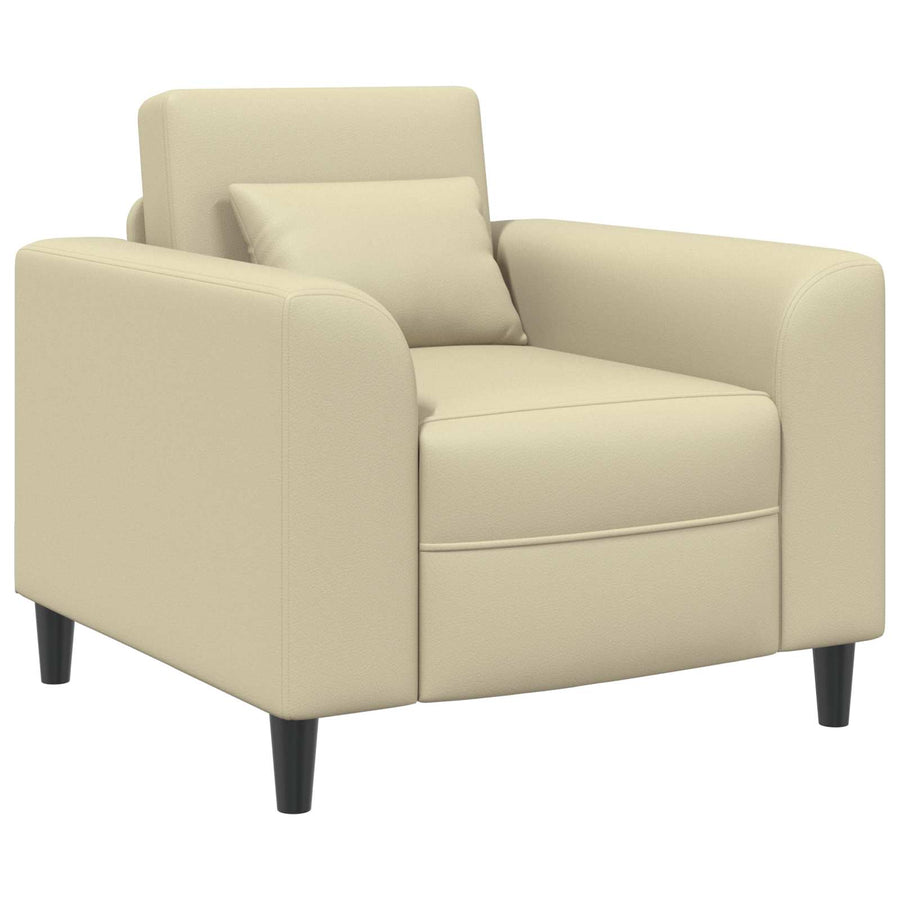 Fauteuil Crèmekleurig Kunstleer