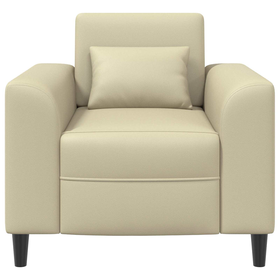 Fauteuil Crèmekleurig Kunstleer
