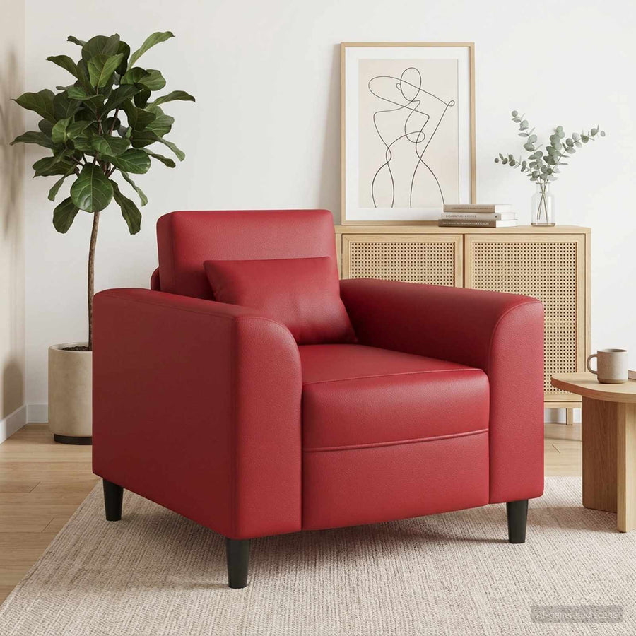Fauteuil Wijnrood Kunstleer