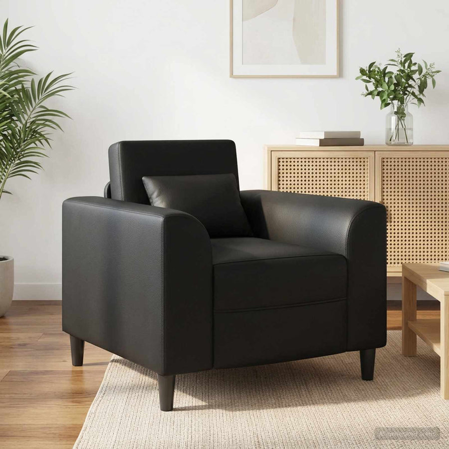 Fauteuil Zwart Kunstleer