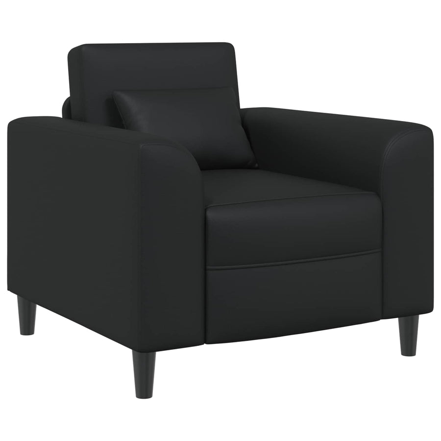 Fauteuil Zwart Kunstleer