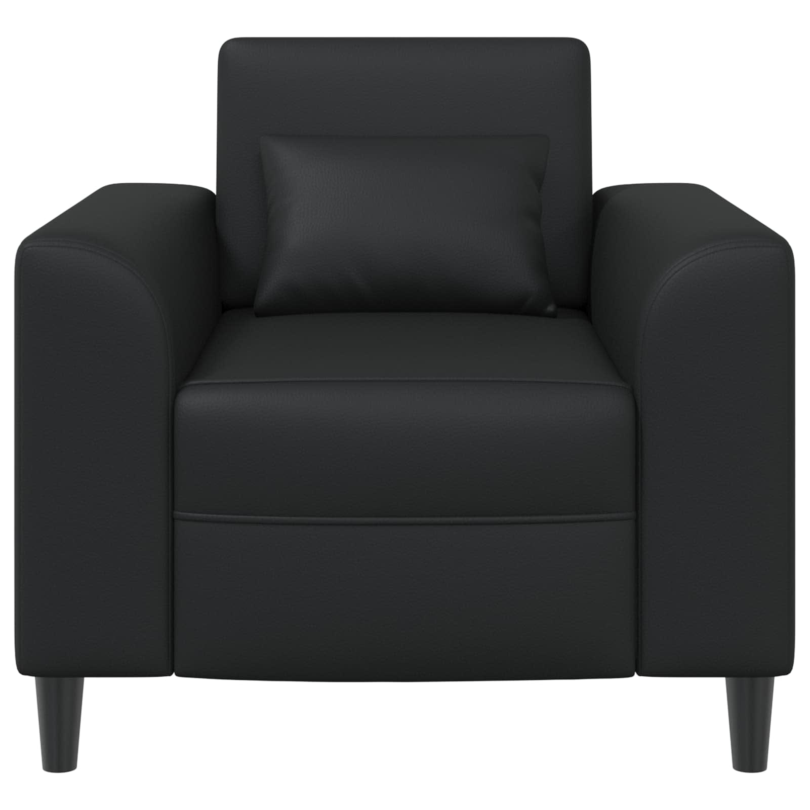 Fauteuil Zwart Kunstleer