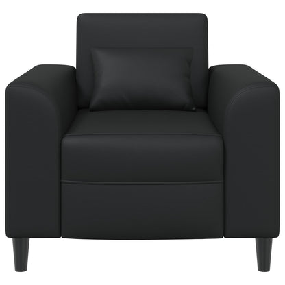 Fauteuil Zwart Kunstleer