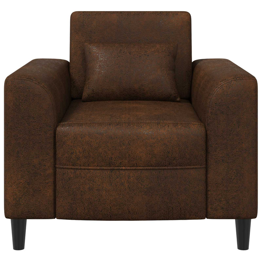 Fauteuil Bruin Nep Suede Leer