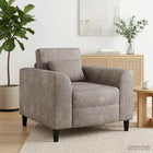 Fauteuil Lichtgrijs Nep Suede Leer