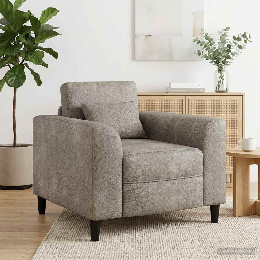 Fauteuil Lichtgrijs Nep Suede Leer