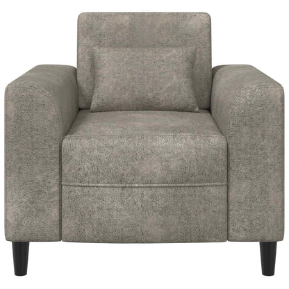 Fauteuil Lichtgrijs Nep Suede Leer