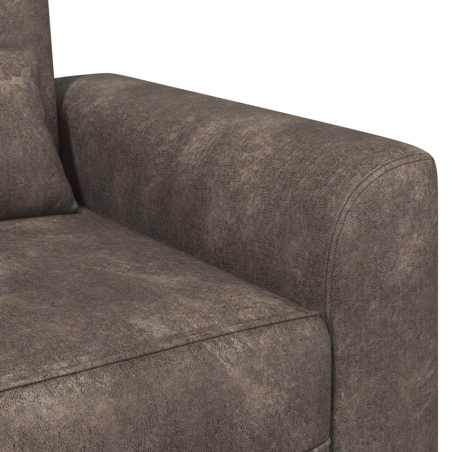 Fauteuil Donkergrijs Nep Suede Leer