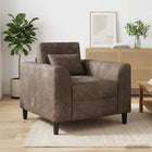 Fauteuil Donkergrijs Nep Suede Leer