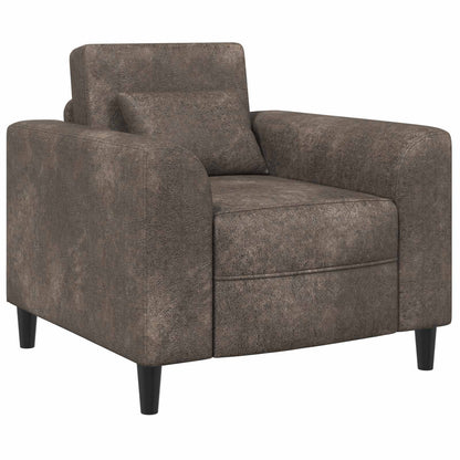 Fauteuil Donkergrijs Nep Suede Leer