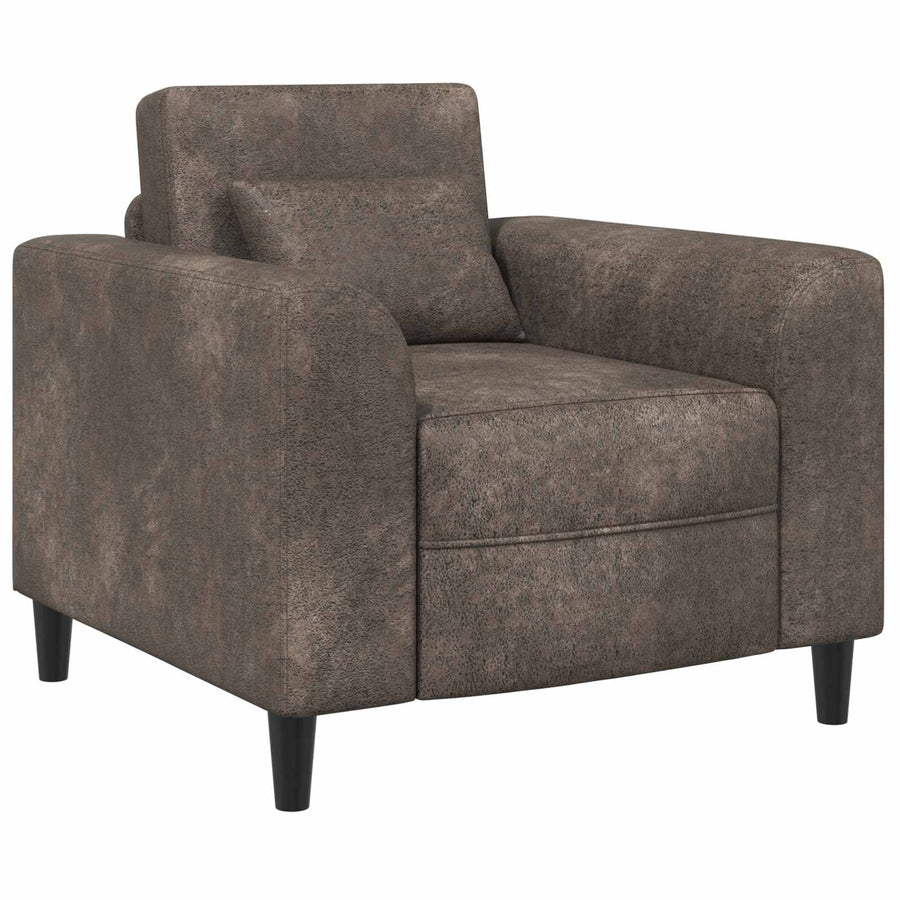 Fauteuil Donkergrijs Nep Suede Leer