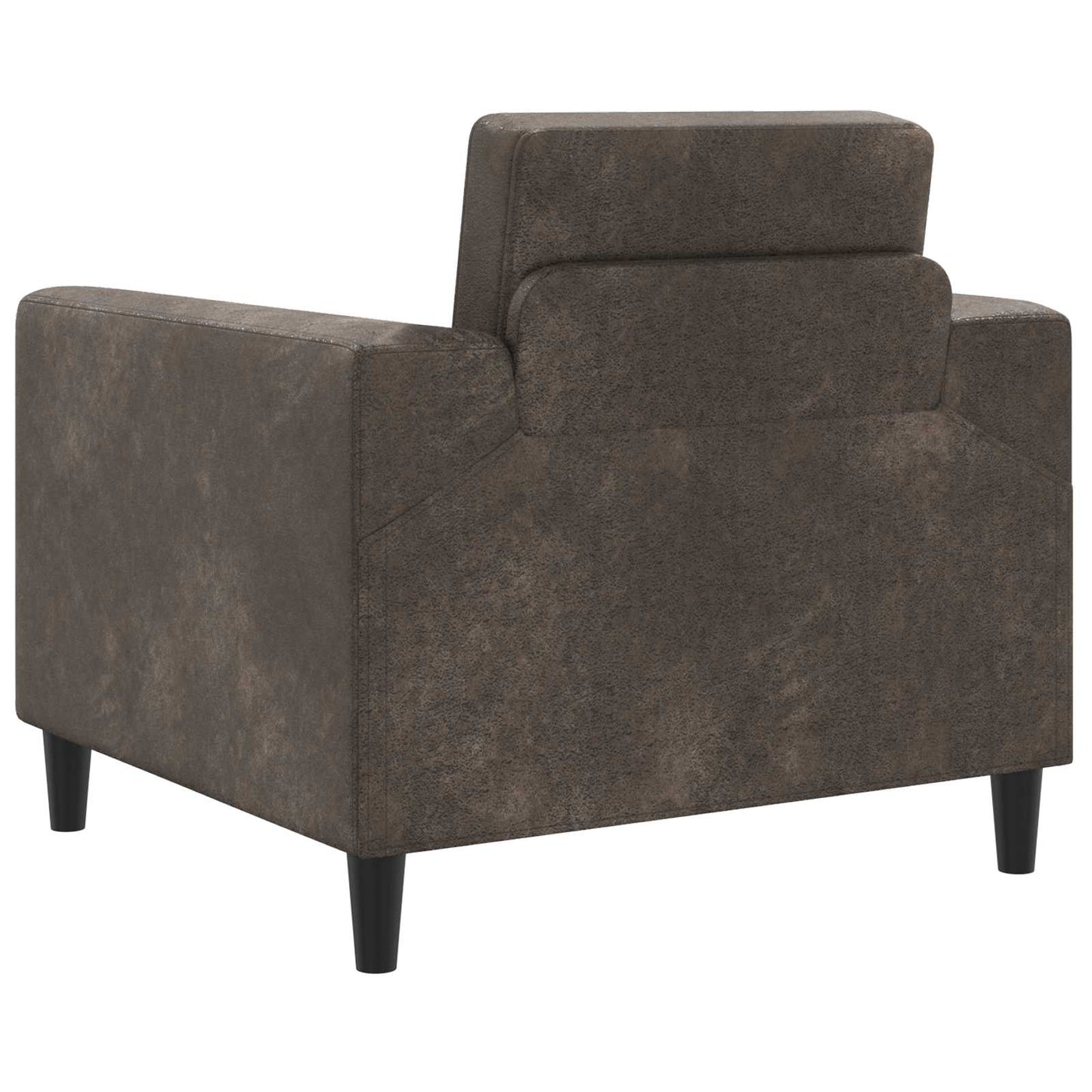 Fauteuil Donkergrijs Nep Suede Leer