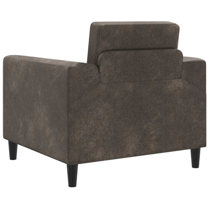 Fauteuil Donkergrijs Nep Suede Leer