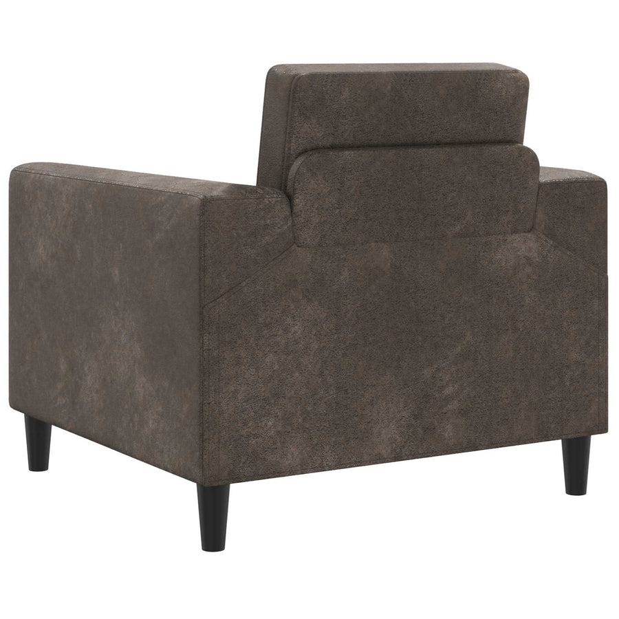 Fauteuil Donkergrijs Nep Suede Leer