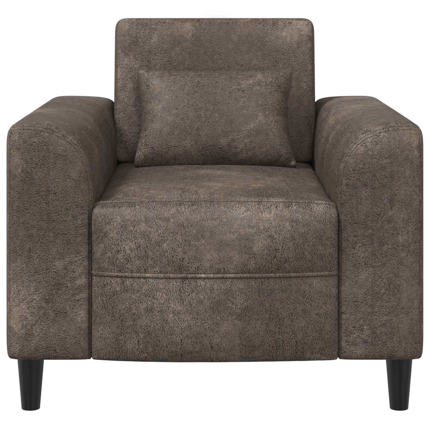 Fauteuil Donkergrijs Nep Suede Leer