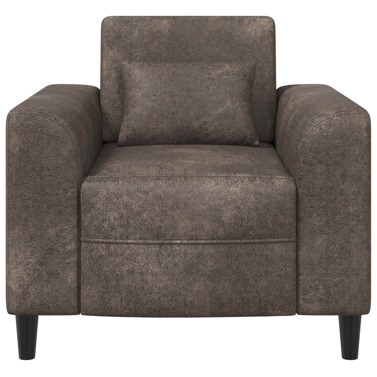 Fauteuil Donkergrijs Nep Suede Leer