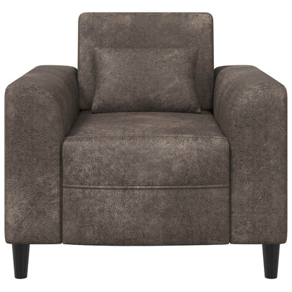 Fauteuil Donkergrijs Nep Suede Leer