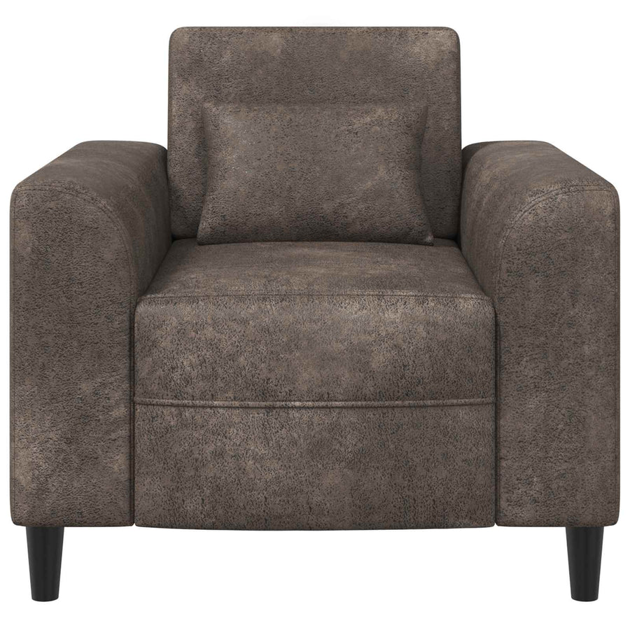 Fauteuil Donkergrijs Nep Suede Leer