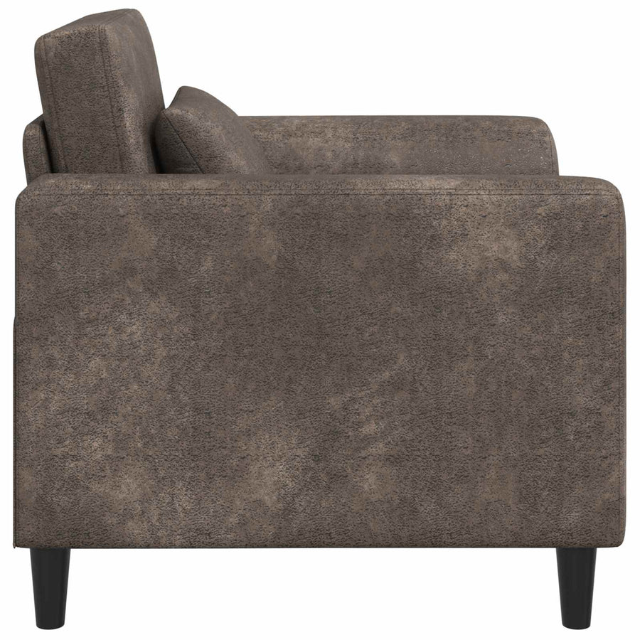 Fauteuil Donkergrijs Nep Suede Leer