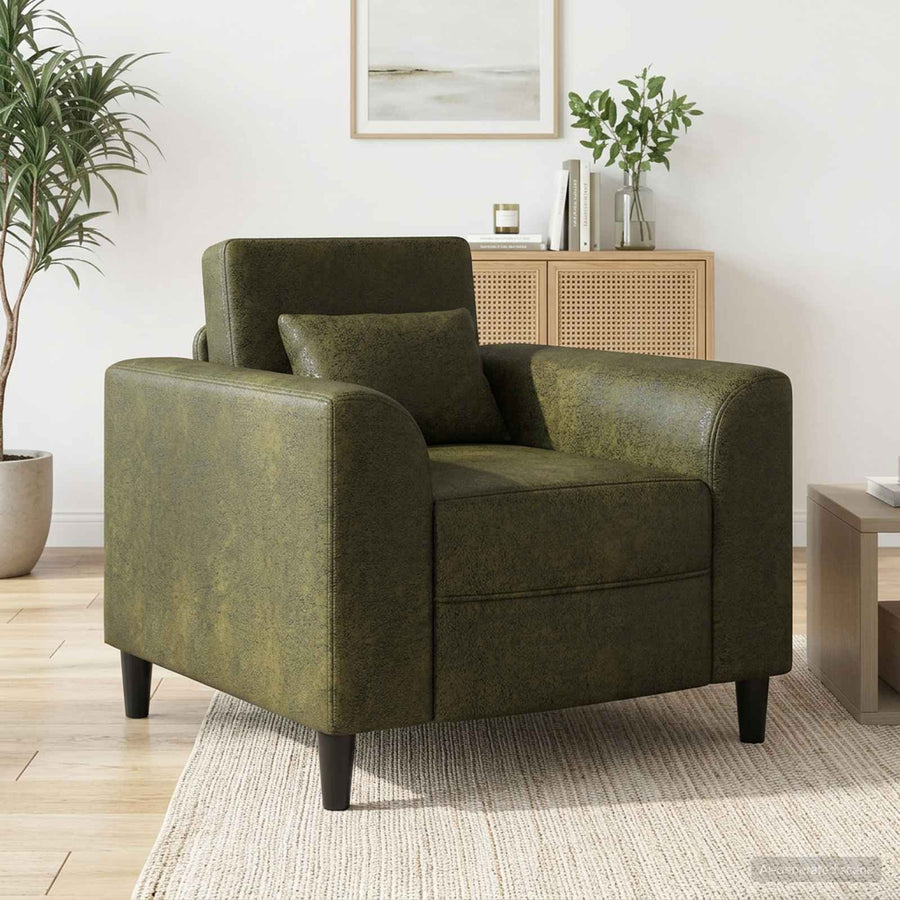 Fauteuil Legergroen Nep Suede Leer Leger groen
