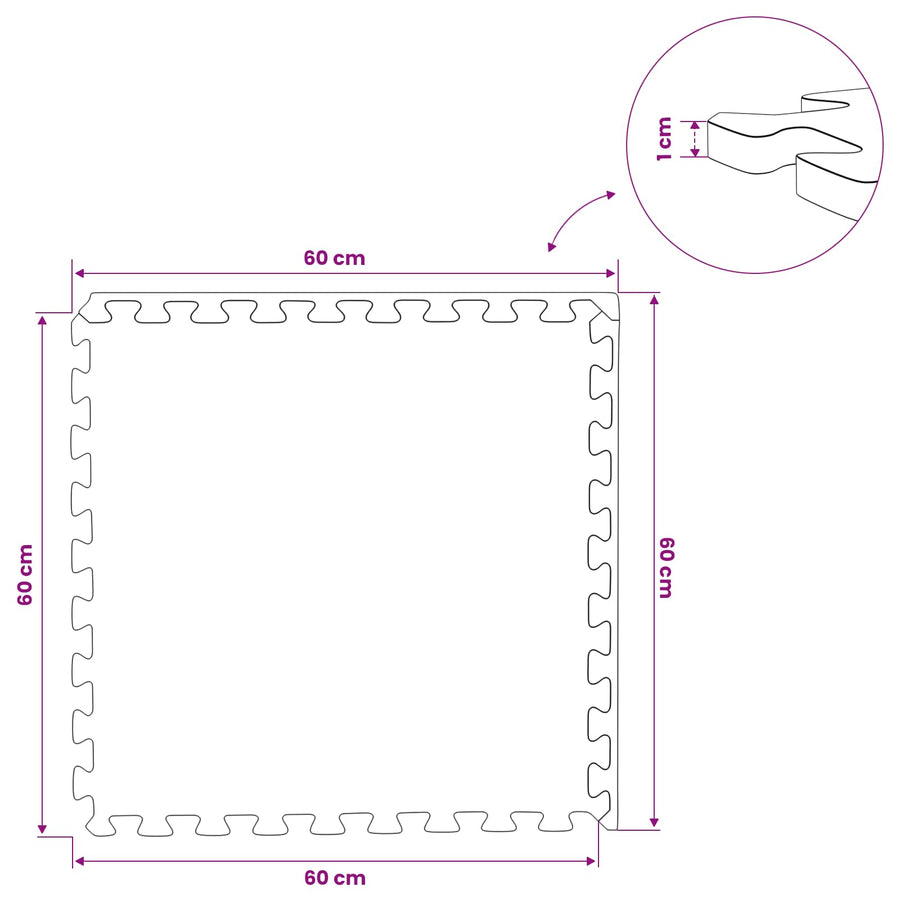Vloermatten 12 Pcs 4,32 M² Eva Schuim 12