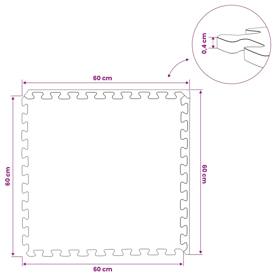 Vloermatten 24 Pcs 8,64 M² Eva Schuim 24