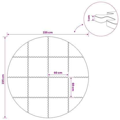 Zwembad Grondmat 16 st Ø 235 cm Rond EVA Schuim Grijs