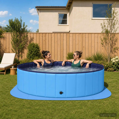 Zwembad Grondmat 25 st Ø 292 cm Rond EVA Schuim Blauw