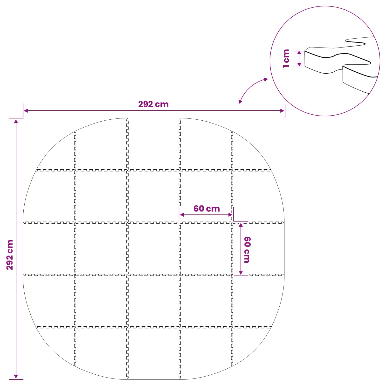 Zwembad Grondmat 25 st Ø 292 cm Rond EVA Schuim Blauw