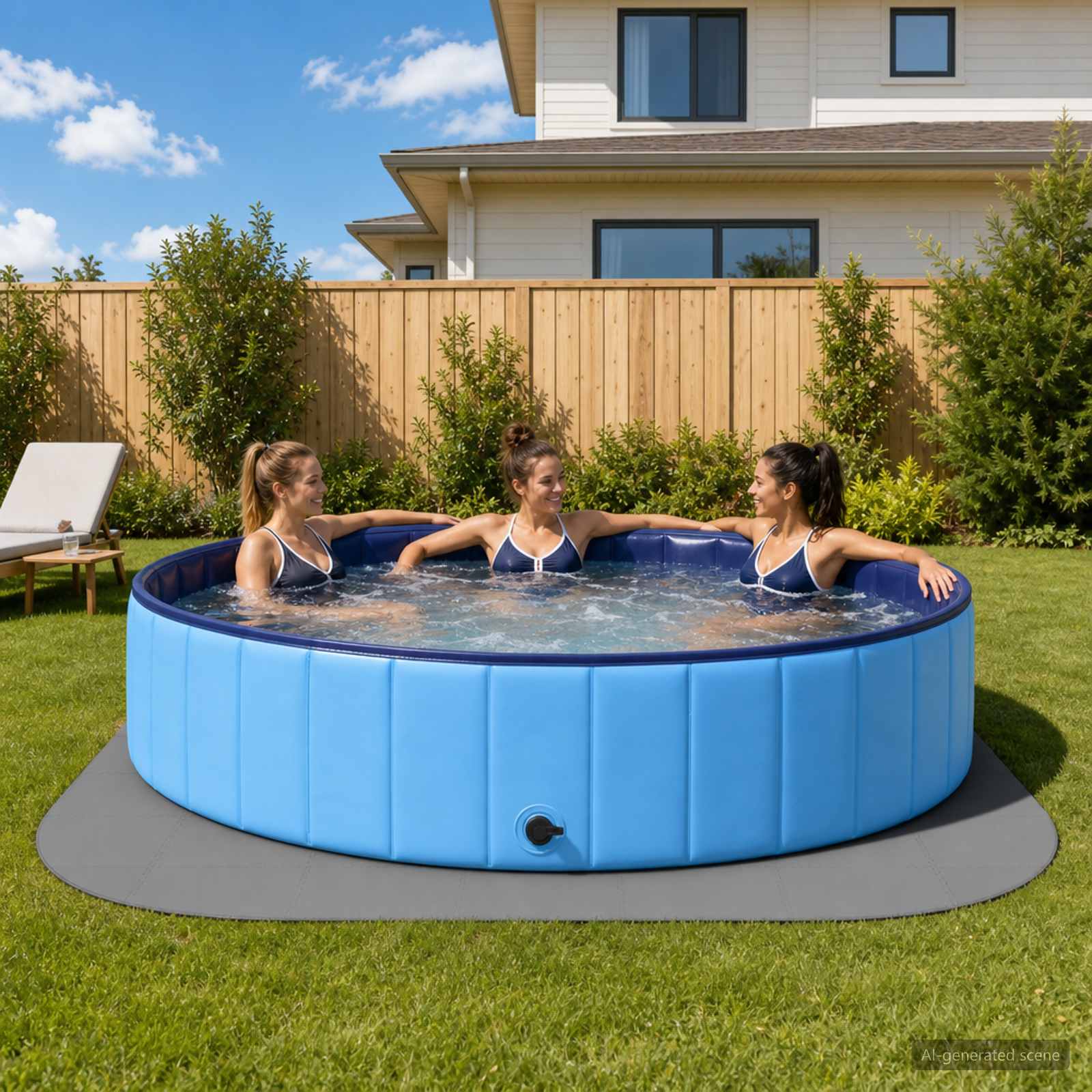 Zwembad Grondmat 49 st Ø 408 cm Rond EVA Schuim Grijs