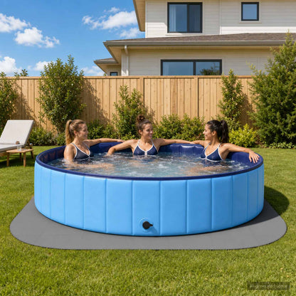 Zwembad Grondmat 49 st Ø 408 cm Rond EVA Schuim Grijs