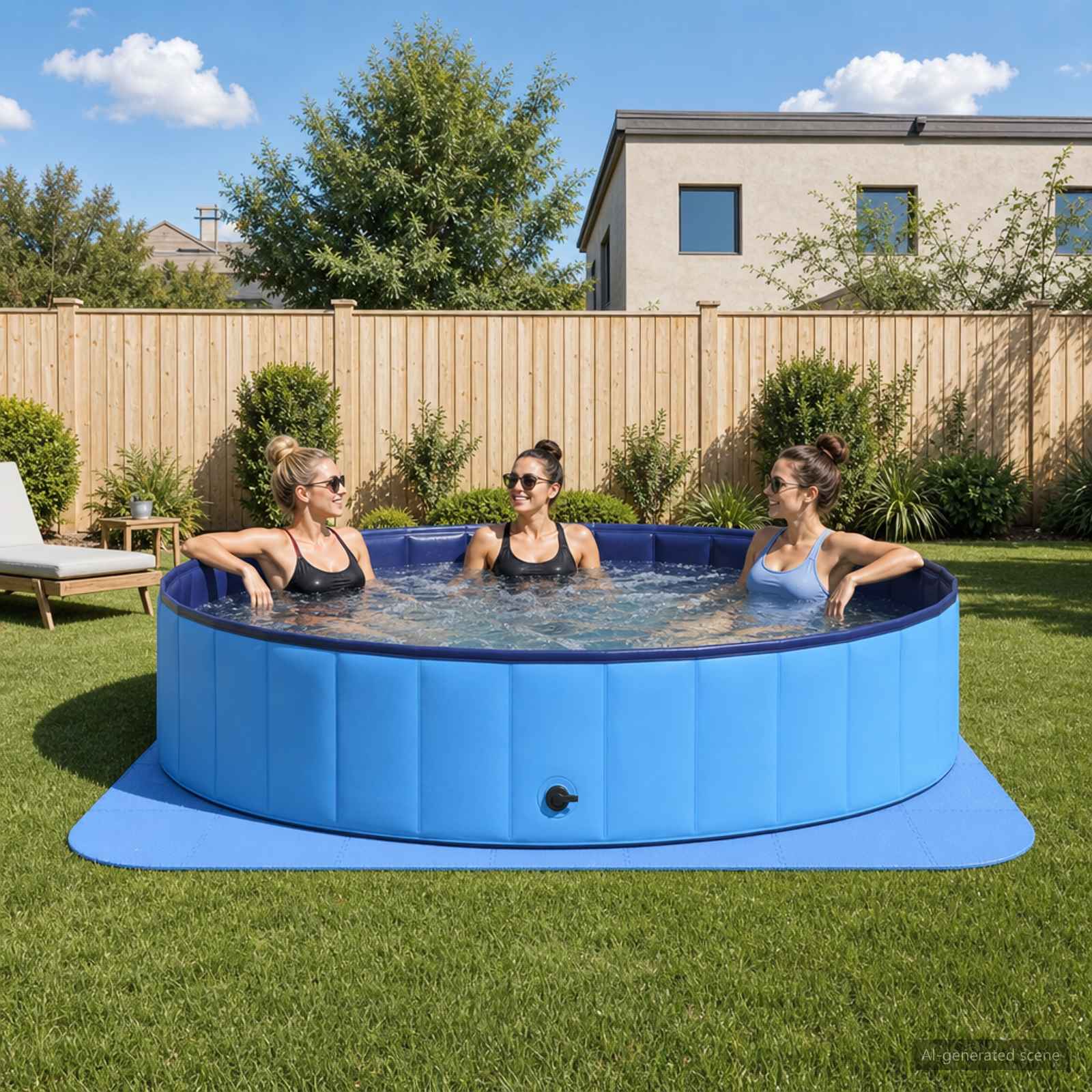 Zwembad Grondmat 49 st Ø 408 cm Rond EVA Schuim Blauw
