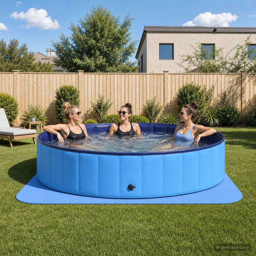 Zwembad Grondmat 49 st Ø 408 cm Rond EVA Schuim Blauw