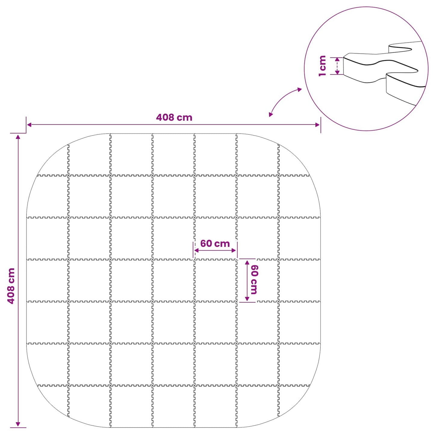 Zwembad Grondmat 49 st Ø 408 cm Rond EVA Schuim Blauw