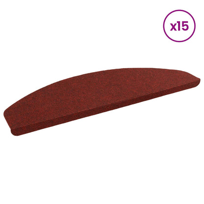 Zelfklevende Trapmatten Halfrond 15 pcs Rood 80 x 28 x 3,5 cm