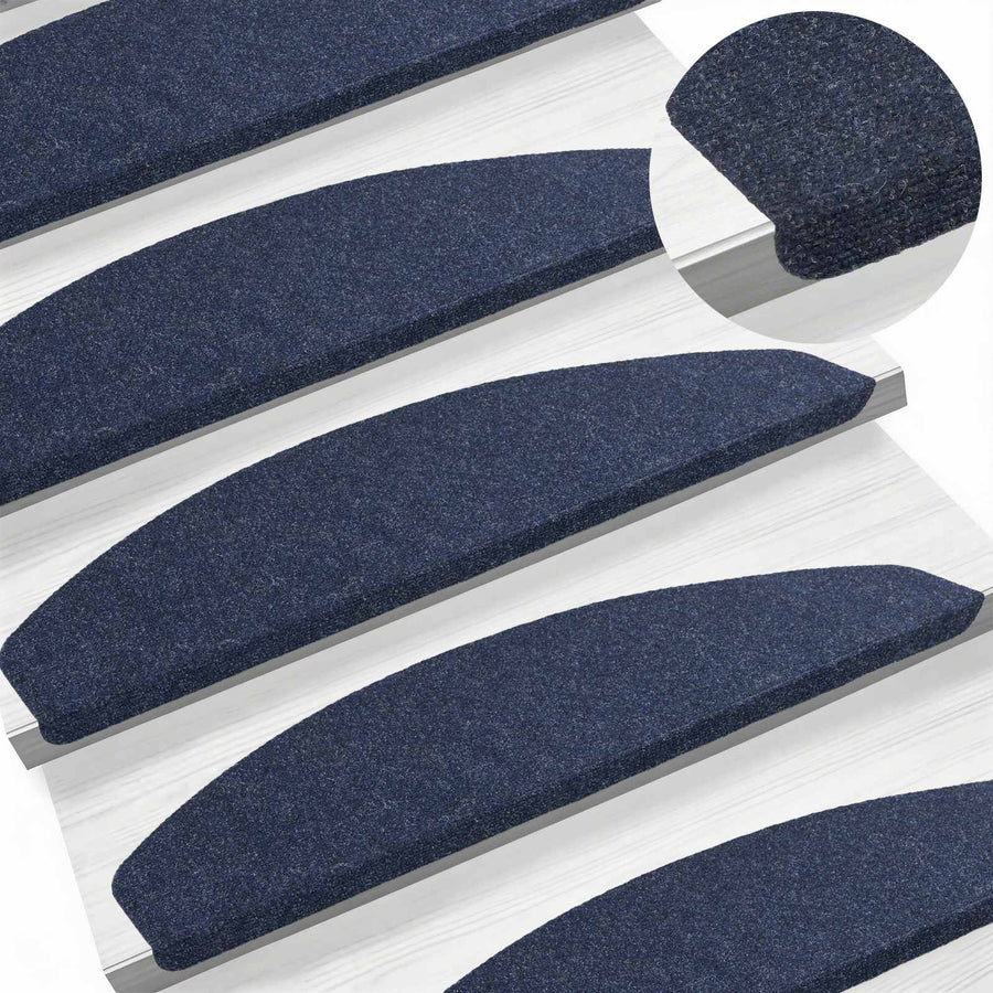 Zelfklevende Trapmatten Halfrond 15 pcs Blauw 80 x 28 x 3,5 cm