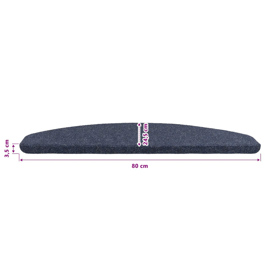 Zelfklevende Trapmatten Halfrond 15 pcs Blauw 80 x 28 x 3,5 cm