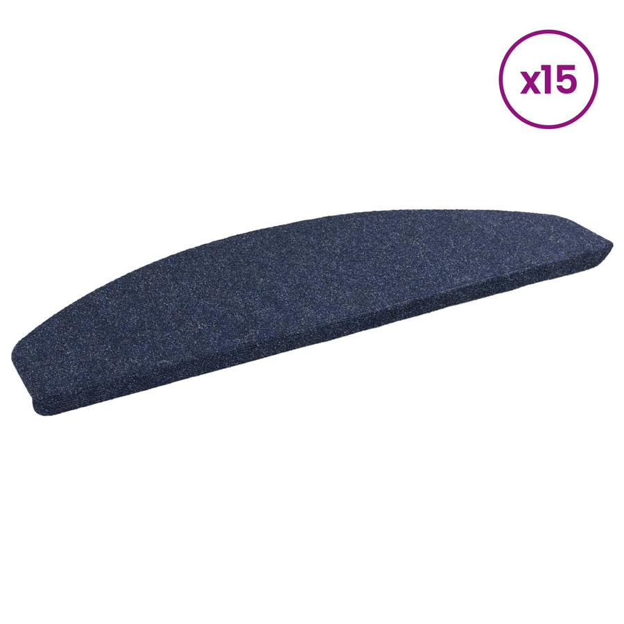 Zelfklevende Trapmatten Halfrond 15 pcs Blauw 80 x 28 x 3,5 cm