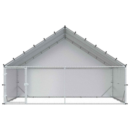 Kippenhok met dak Zilverkleurig 300 x 200 x 190 cm