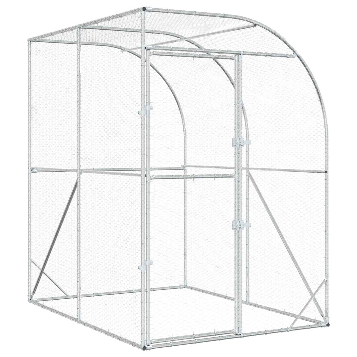 Kippenhok zilver 200 x 200 x 215 cm Gegalvaniseerd staal