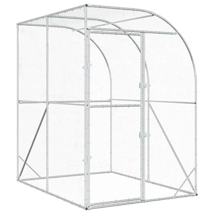 Kippenhok zilver 200 x 200 x 215 cm Gegalvaniseerd staal