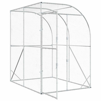 Kippenhok zilver 200 x 200 x 215 cm Gegalvaniseerd staal