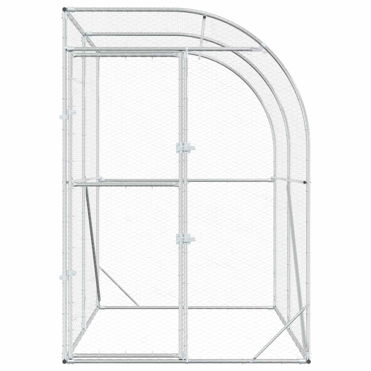 Kippenhok zilver 200 x 200 x 215 cm Gegalvaniseerd staal