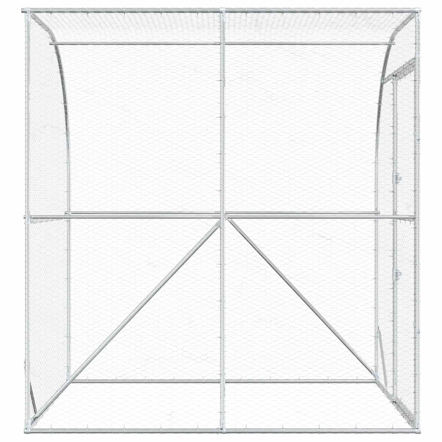 Kippenhok zilver 200 x 200 x 215 cm Gegalvaniseerd staal