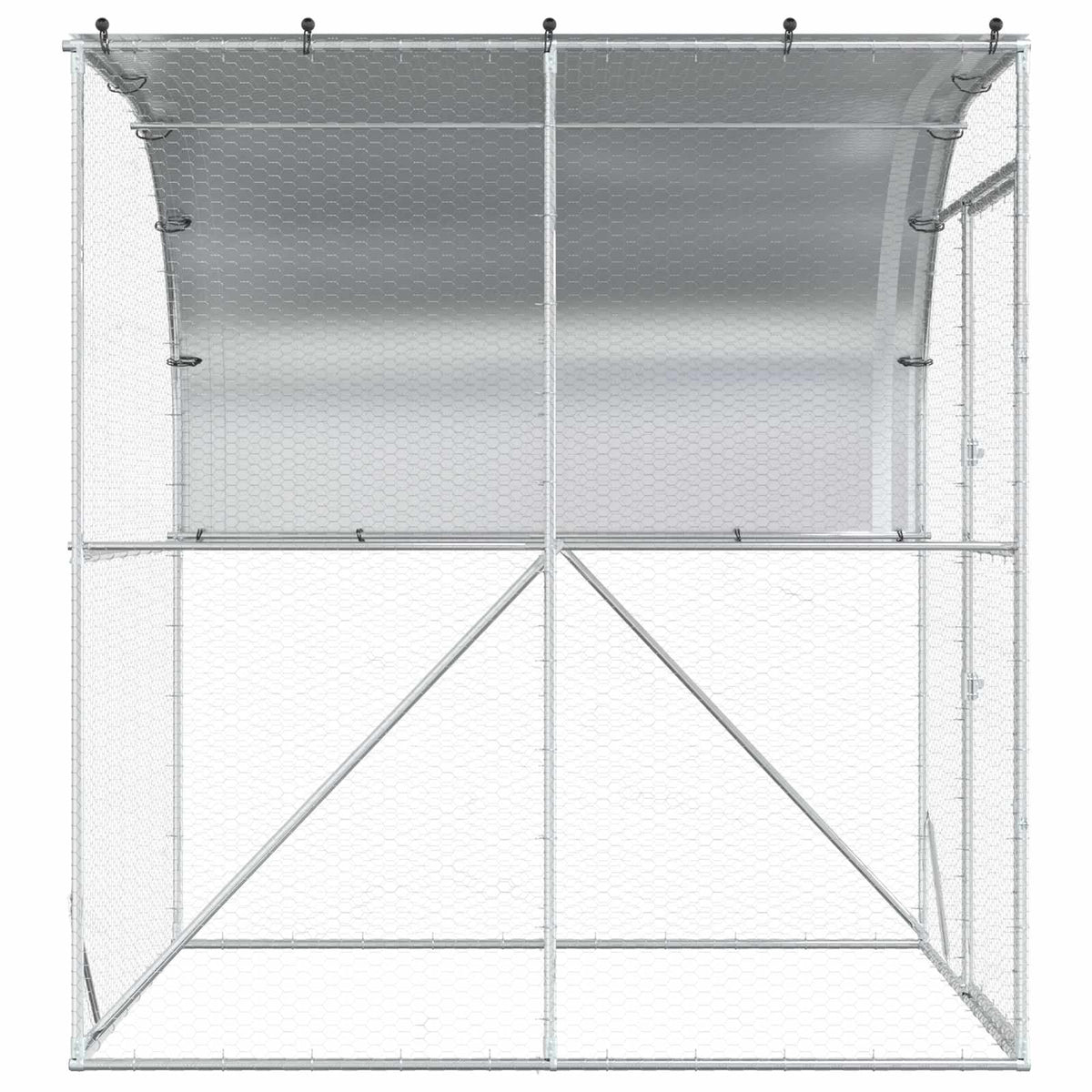 Kippenhok zilver 200 x 200 x 215 cm Gegalvaniseerd staal