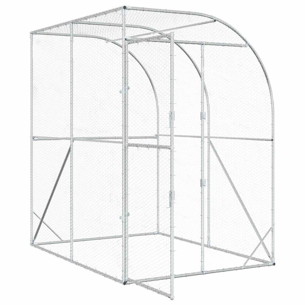Kippenhok zilver 200 x 200 x 215 cm Gegalvaniseerd staal