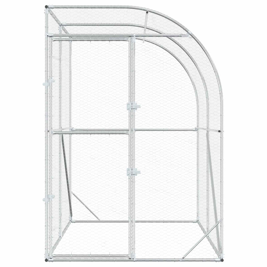 Kippenhok zilver 200 x 200 x 215 cm Gegalvaniseerd staal