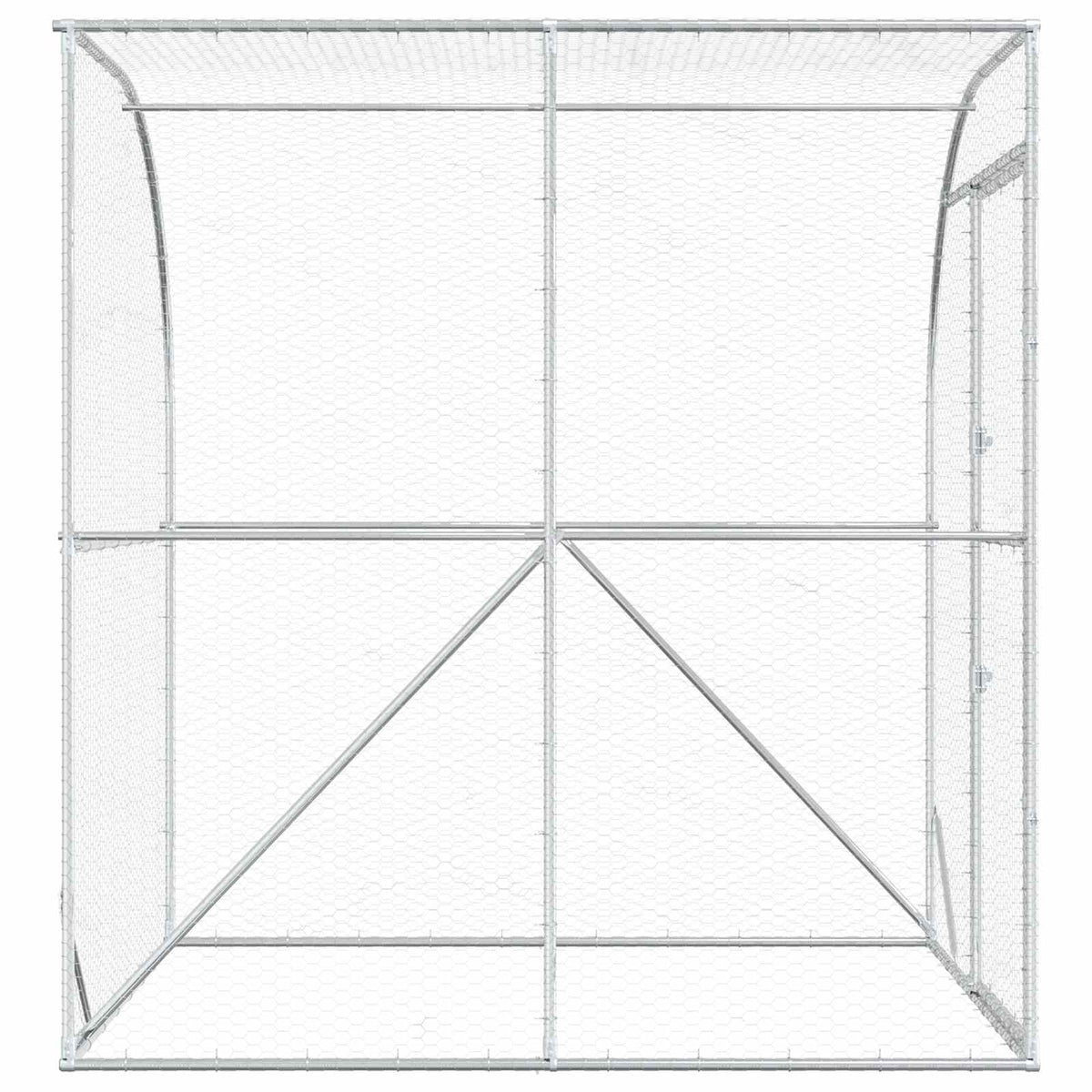 Kippenhok zilver 200 x 200 x 215 cm Gegalvaniseerd staal